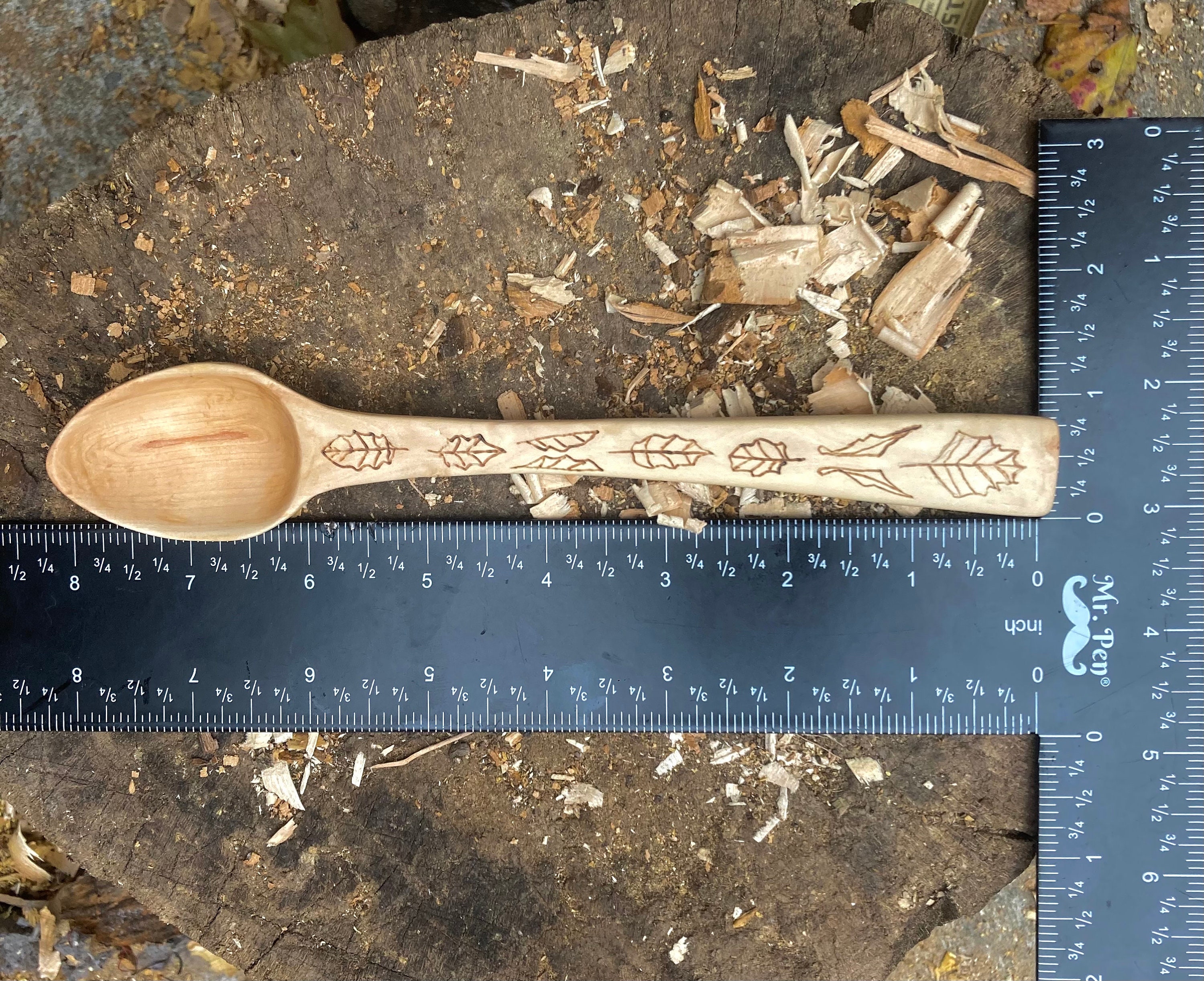 Hand carved Hawthorn wooden spoon wooden spoon gift for nature lovers magical woods forester’s gift hand made spoon image 2