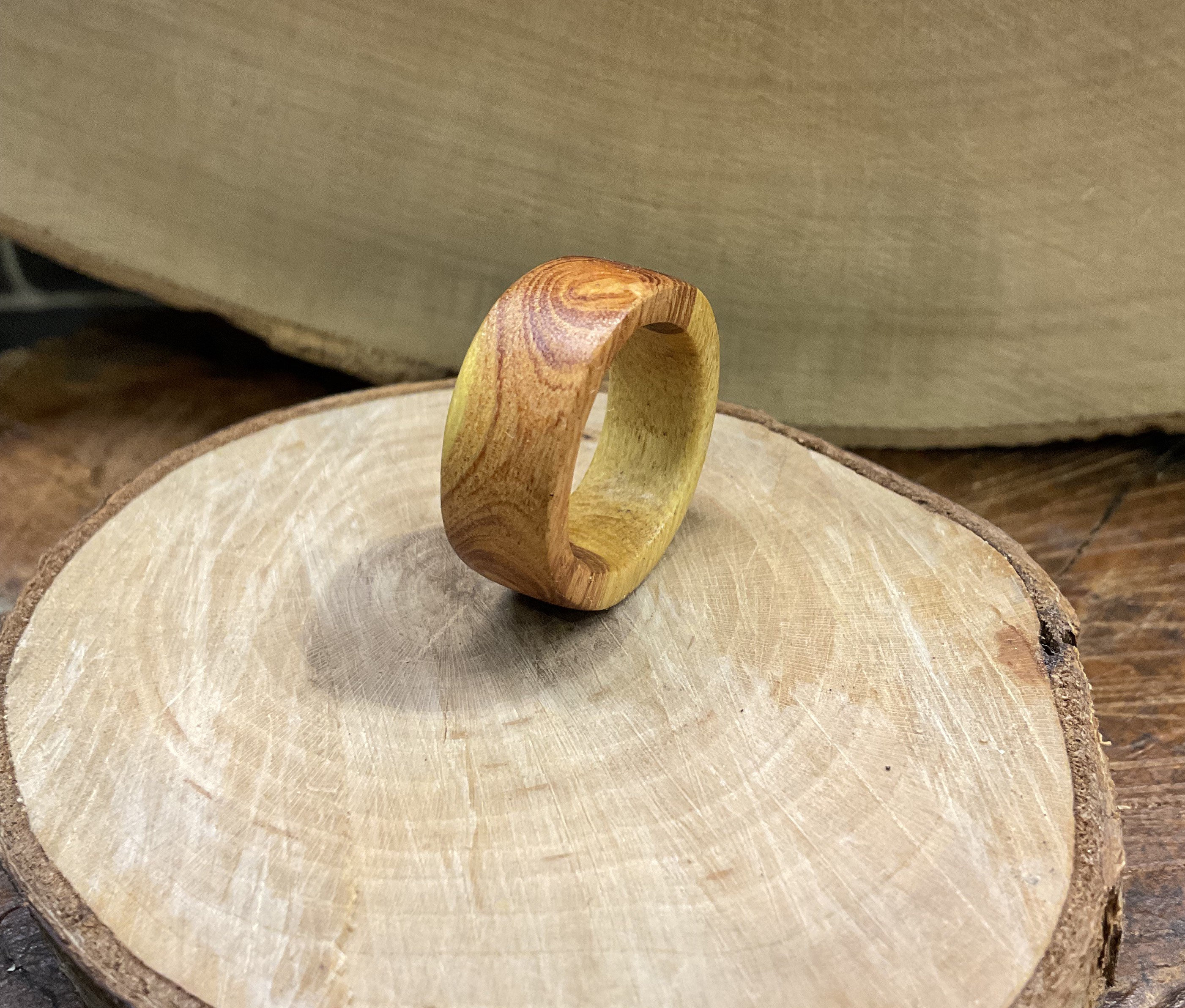 Hand carved honeylocust wood ring image 3