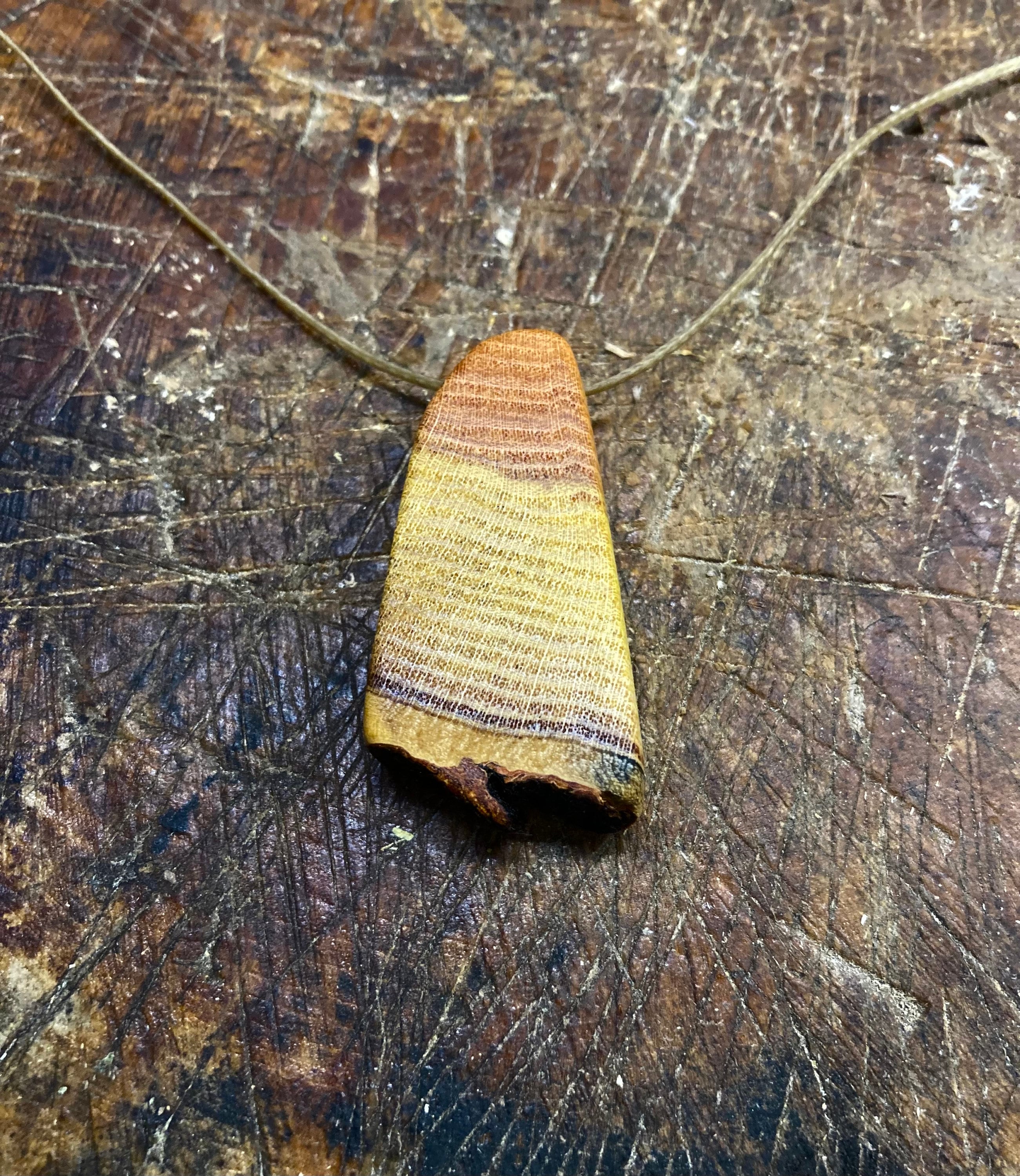 Hand carved Honeylocust wooden pendant image 2