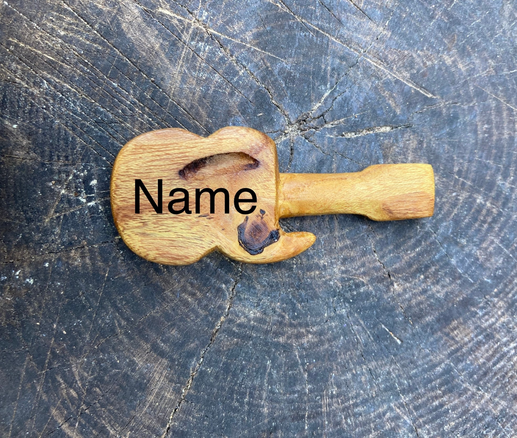 Hand carved mulberry wood electric guitar necklace guitar pendant gift for guitarist handmade jewelry image 7