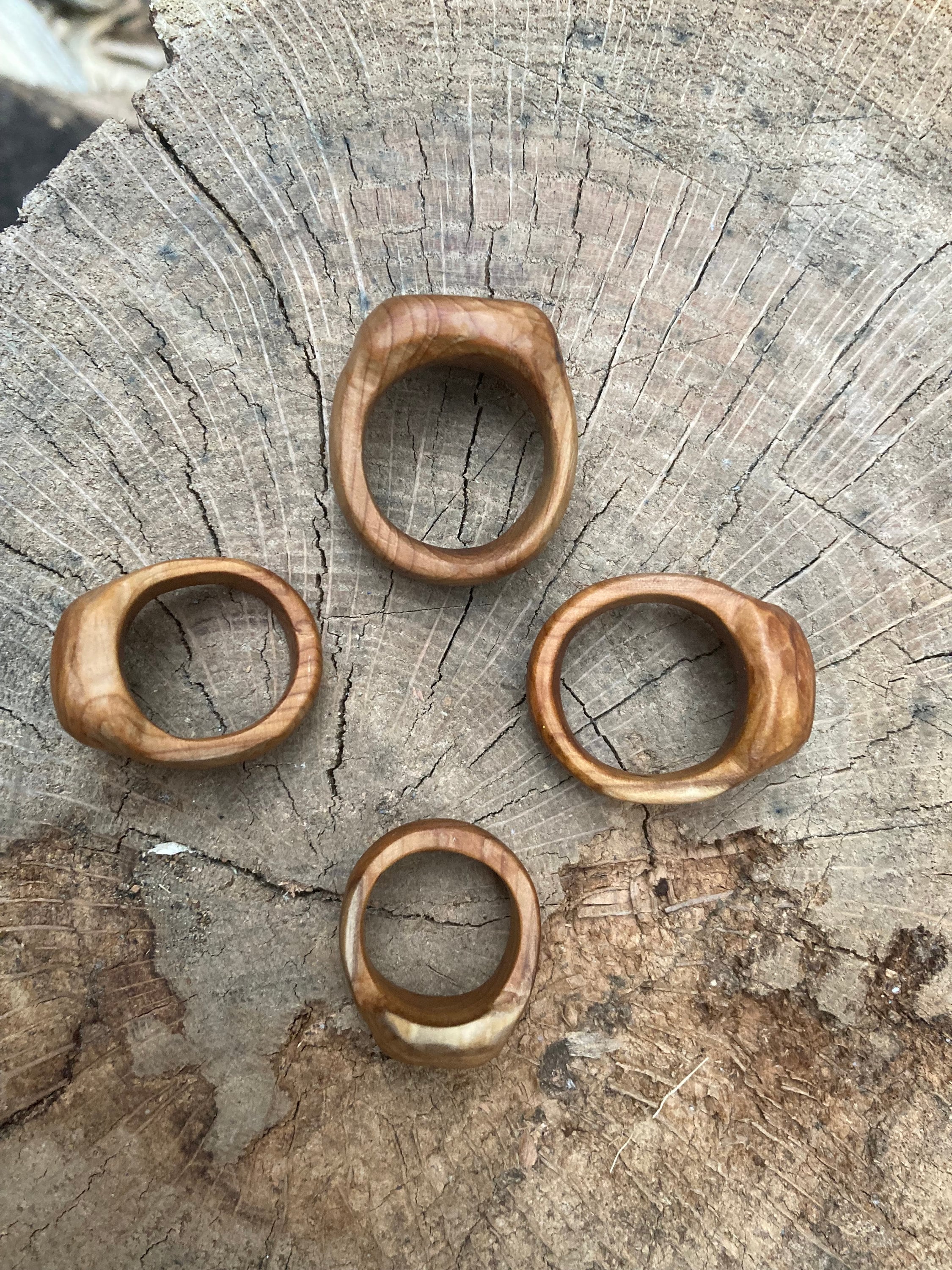 Hand carved wooden skull ring image 5